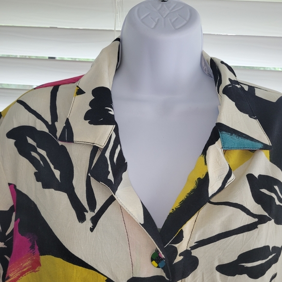 JAMS WORLD VINTAGE SIZE XLFloral Print Short Sleeve Shirt Like New - Picture 5 of 9